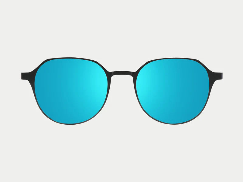 Oval Titanium Magnetic Clip-on Eyeglasses Sunglasses (5-in-1) Gunmatel