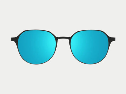 Oval Titanium Magnetic Clip-on Eyeglasses Sunglasses (5-in-1) Gunmatel