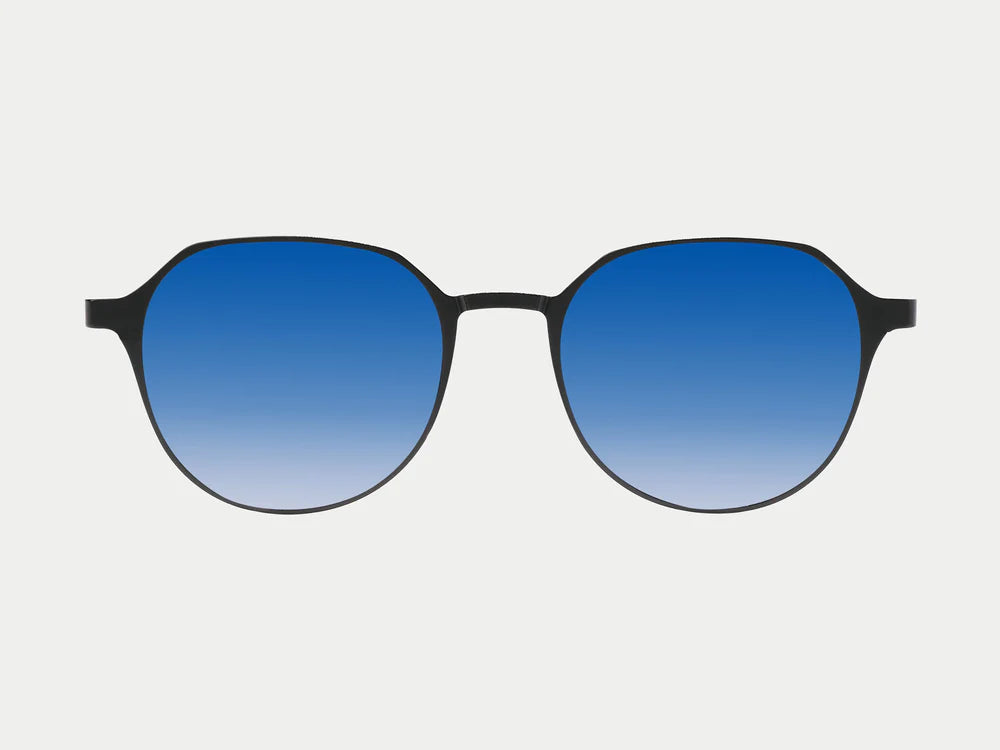 Oval Titanium Magnetic Clip-on Eyeglasses Sunglasses (5-in-1) Gunmatel
