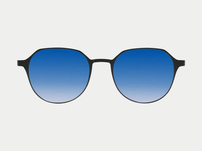 Oval Titanium Magnetic Clip-on Eyeglasses Sunglasses (5-in-1) Gunmatel