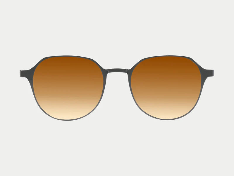 Oval Titanium Magnetic Clip-on Eyeglasses Sunglasses (5-in-1) Gunmatel