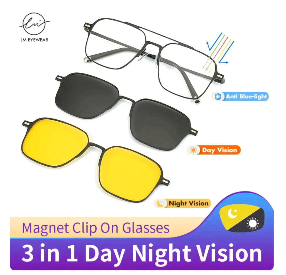 5-in-1 Magnetic Polerised Sunglasses